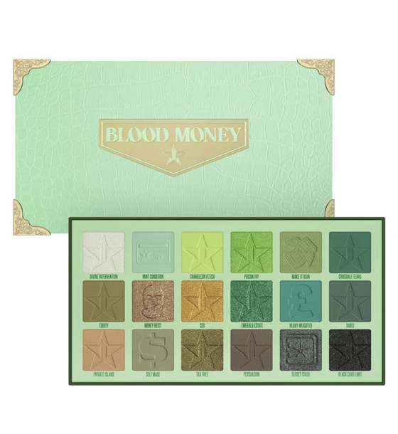 Emerald green beauty reference for Blood Money styling