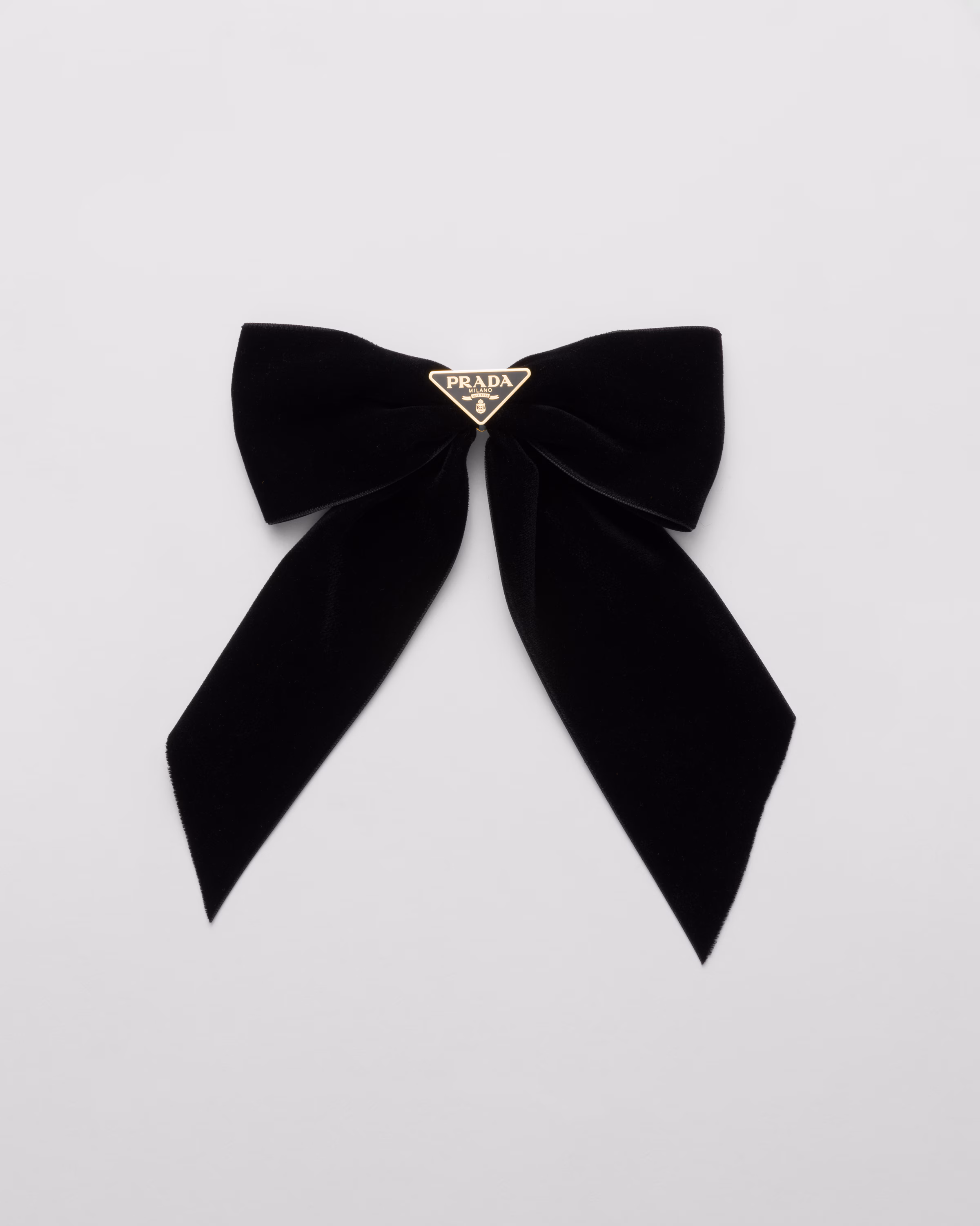 Prada black satin bow