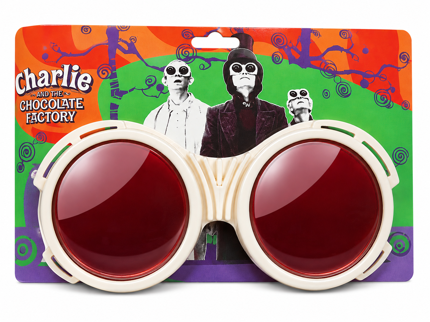 Charlie and the Chocolate Factory white Wonka goggles on retail card