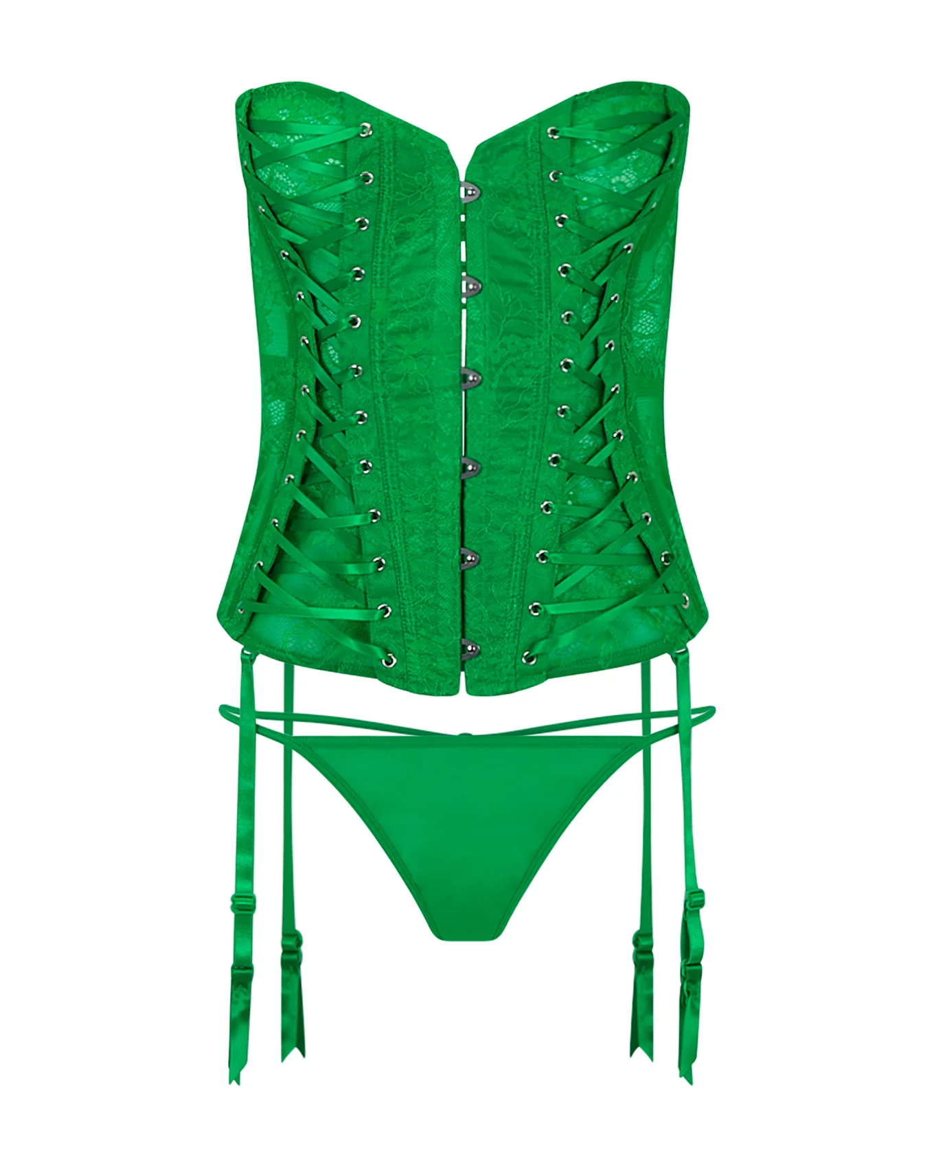 Adore Me Nikita Dark Green Corset Set