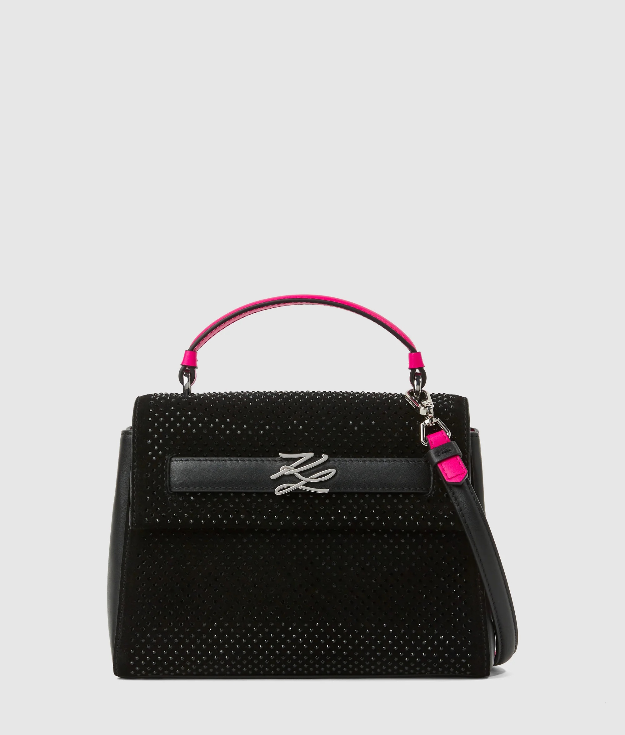 Karl Lagerfeld K Autograph rhinestone top handle bag