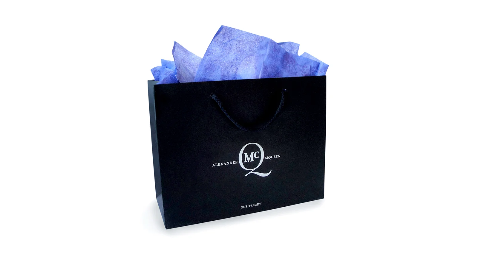 McQ Alexander McQueen for Target gift bag with blue tissue
