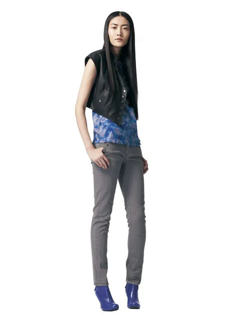 Tattoo tee and studded vest