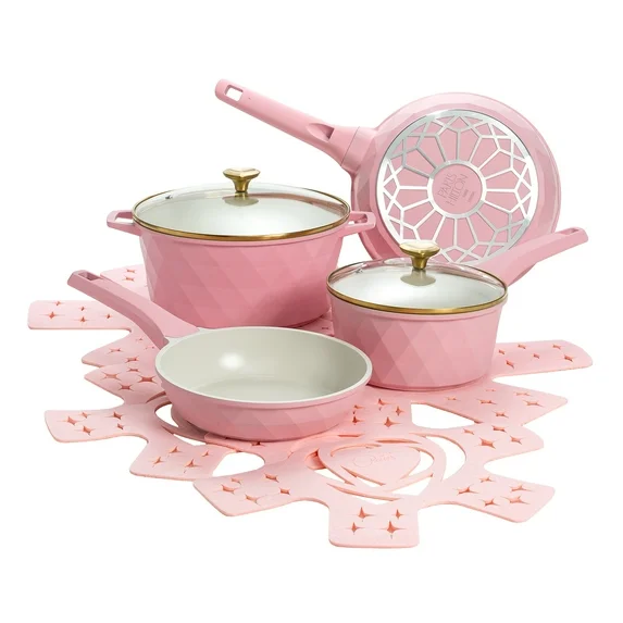 Paris Hilton 10-Piece Pink Diamond Cookware Set